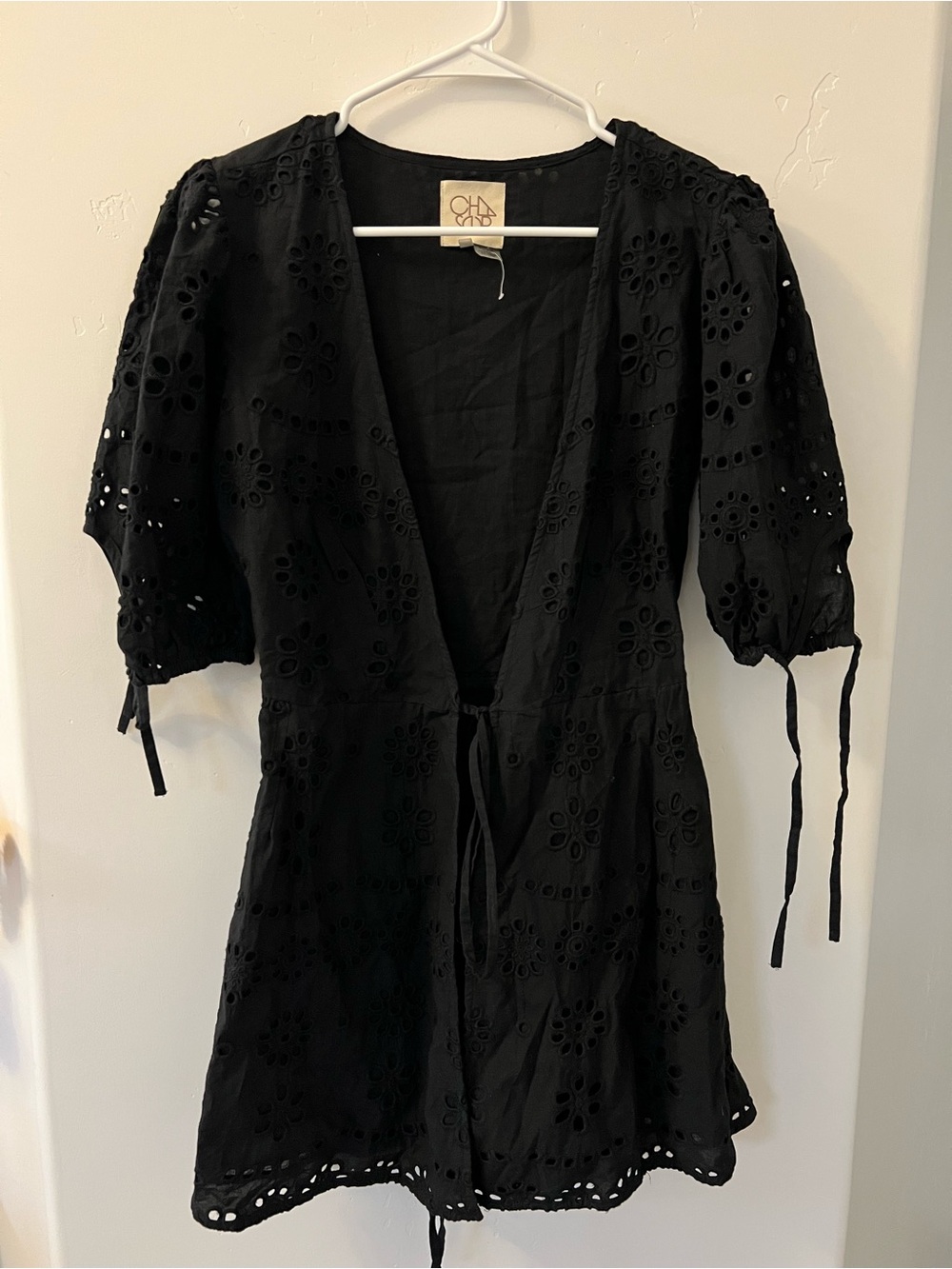 Chaser Black Eyelet Mini Dress
